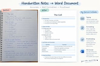 type handwritten notes into word documents
