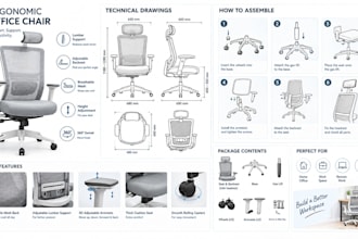 create product illustration, technical drawing, instruction manual and line arts