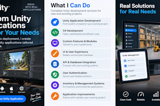 develop, debug and add features to your unity  application