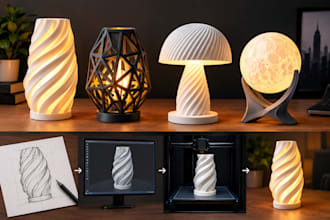 create 3d printable custom lamp designs from your concept
