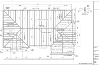 design roof framing plans with rafters beams and trusses