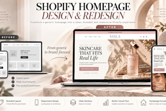 design a professional shopify homepage or redesign it