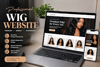 design a premium wig website and online wig store
