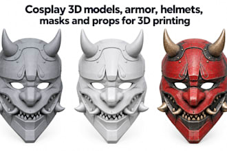 create custom cosplay 3d models, armor, helmets, masks and props for 3d printing