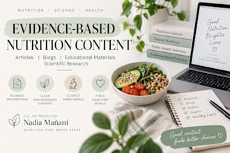write evidence based nutrition and health content
