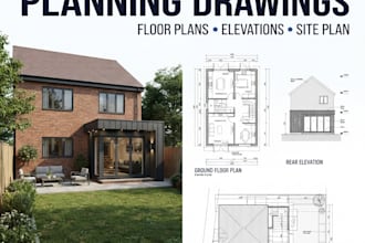 create UK planning permission drawings for house extensions