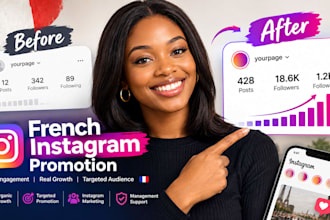 french instagram promotion management for organic social media growth marketing