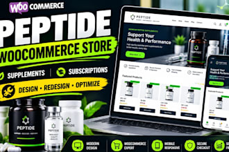 design woocommerce peptide website redesign peptide supplement store