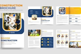 design corporate brochure booklet, company profile for construction firm