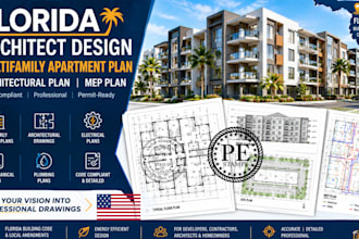 florida architect design multifamily apartment plan, architectural plan mep plan
