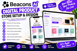 do beacons ai digital product store setup and design