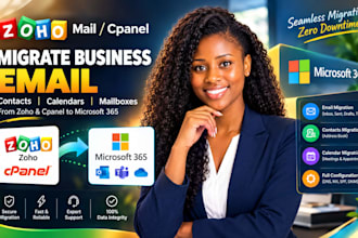 migrate business email contacts calendars, mailboxes to zoho cpanel to microsoft