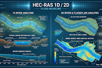 perform hec ras 1d and 2d flood modeling