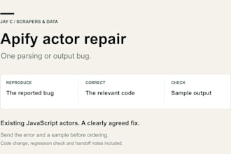fix a parsing or output bug in your apify actor
