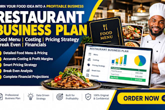 restaurant business plan menu costing pricing strategy break even financials