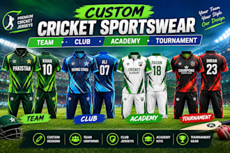 design professional cricket jerseys for teams and clubs