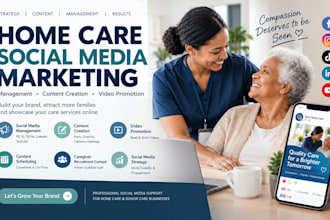 do homecare social media marketing management content creation video promotion
