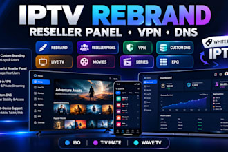 rebrand ibo player, tivimate, wave TV app for firestick with dns and panel