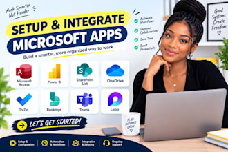 microsoft access, power bi, sharepoint list onedrive, to do, bookings teams loop