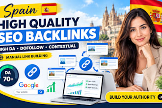 build high da dofollow spain seo backlinks, manual link building for google