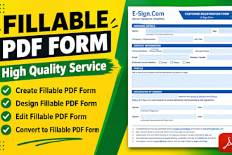 design and create fillable PDF form in 24 hours
