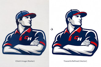 manually vectorize and trace your logo image jpg or png