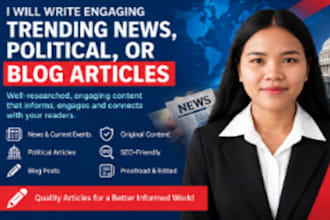 write engaging trending news, political, or blog articles