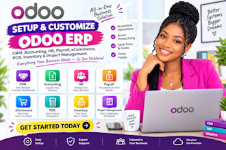 setup odoo crm accounting HR, payroll ecommerce pos inventory project management
