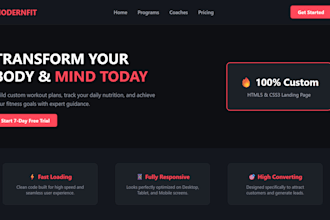 create landing page website
