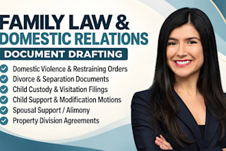 be your family law attorney for divorce and child custody documents