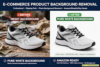 remove background from 100 amazon product images transparent in 3 hours