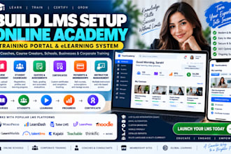 build lms setup, online academy, training portal and elearning system