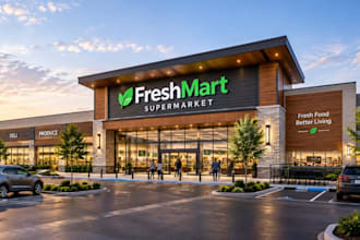 develop 3d hospital supermarket gym commercial building office exterior render