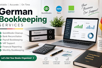 do german bookkeeping, quickbooks cleanup, bank reconciliation payrolls and vat