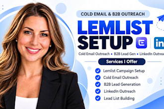 setup lemlist cold email outreach lemlist b2b lead gen linkedin outreach