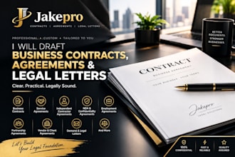 draft custom business contracts, agreements and legal letters