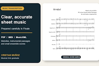 transcribe your music into a clean professional score in finale