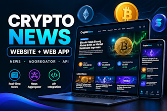 develop a crypto news website, aggregator or web app