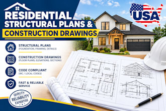 draw residential structural plans and construction drawings
