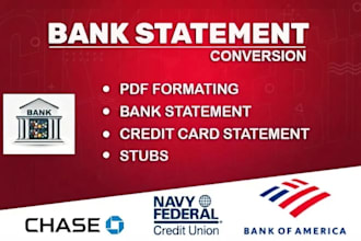 reconcile bank statement PDF to editable format