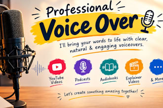 provide engaging and professional voice over narration