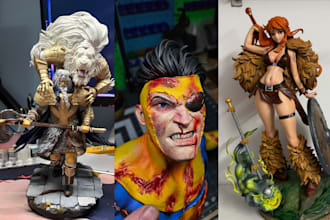 resin printing 3d print and paint anime figure miniature statue sculpting models
