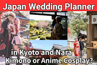 plan a unique japan wedding with kimono or anime cosplay in kyoto and nara