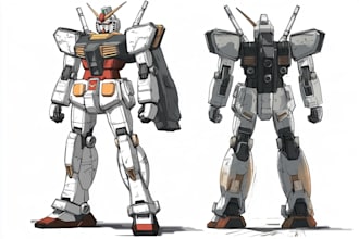 make character illustration and robot art
