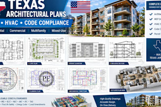 texas architect design code architectural plan, mep drawing, hvac for compliance