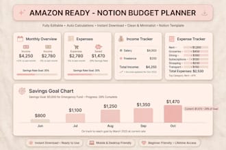 design aesthetic notion budget planner and printable tracker
