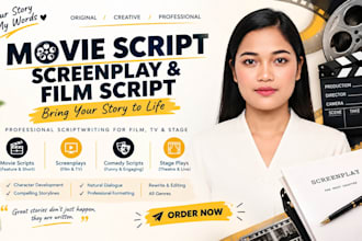 movie script screenplay film script screenwriting comedy script stage play
