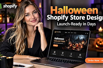 design halloween shopify store, halloween website and dropshipping store