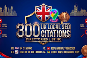 do 300 UK local SEO citations and directories