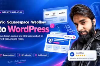 convert your wix, squarespace or webflow website to wordpress